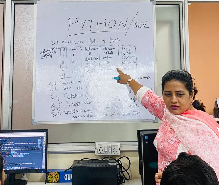 Python training session with hands-on coding
