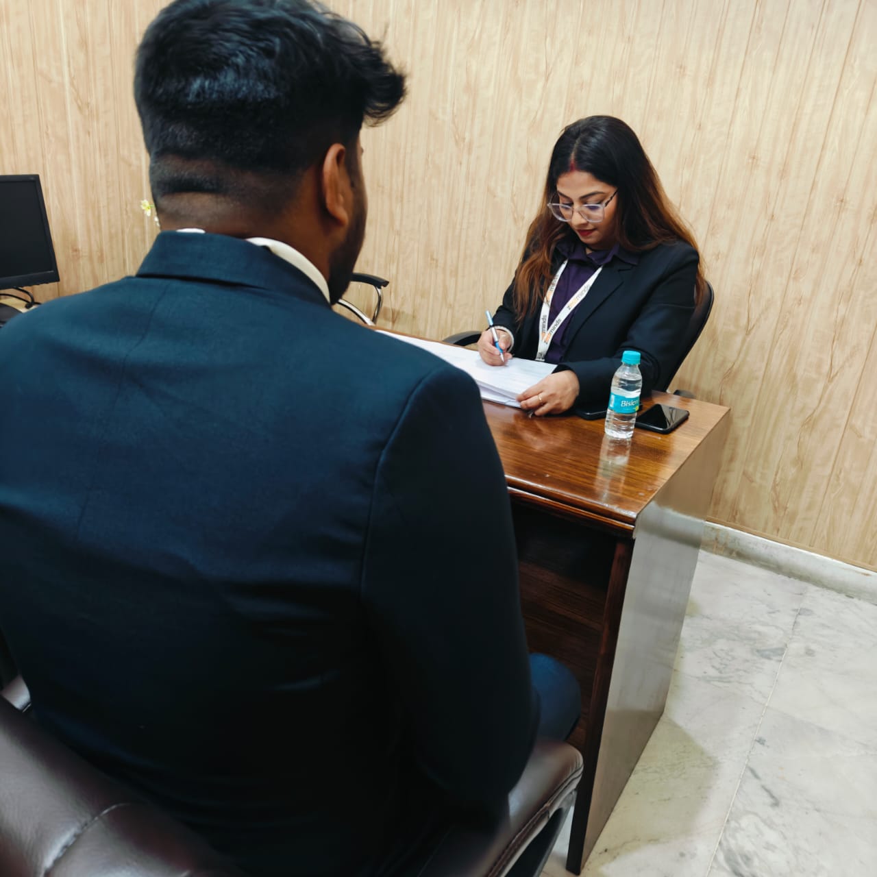 Zestminds team conducting student interview round at CGC Landran placement drive 2025