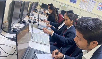 Students appearing for practical test during Zestminds placement drive at CGC Landran 2025